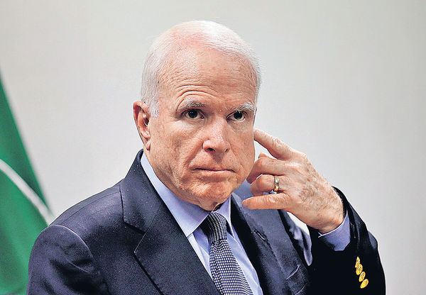 麦凯恩患脑癌 料已彻底移除